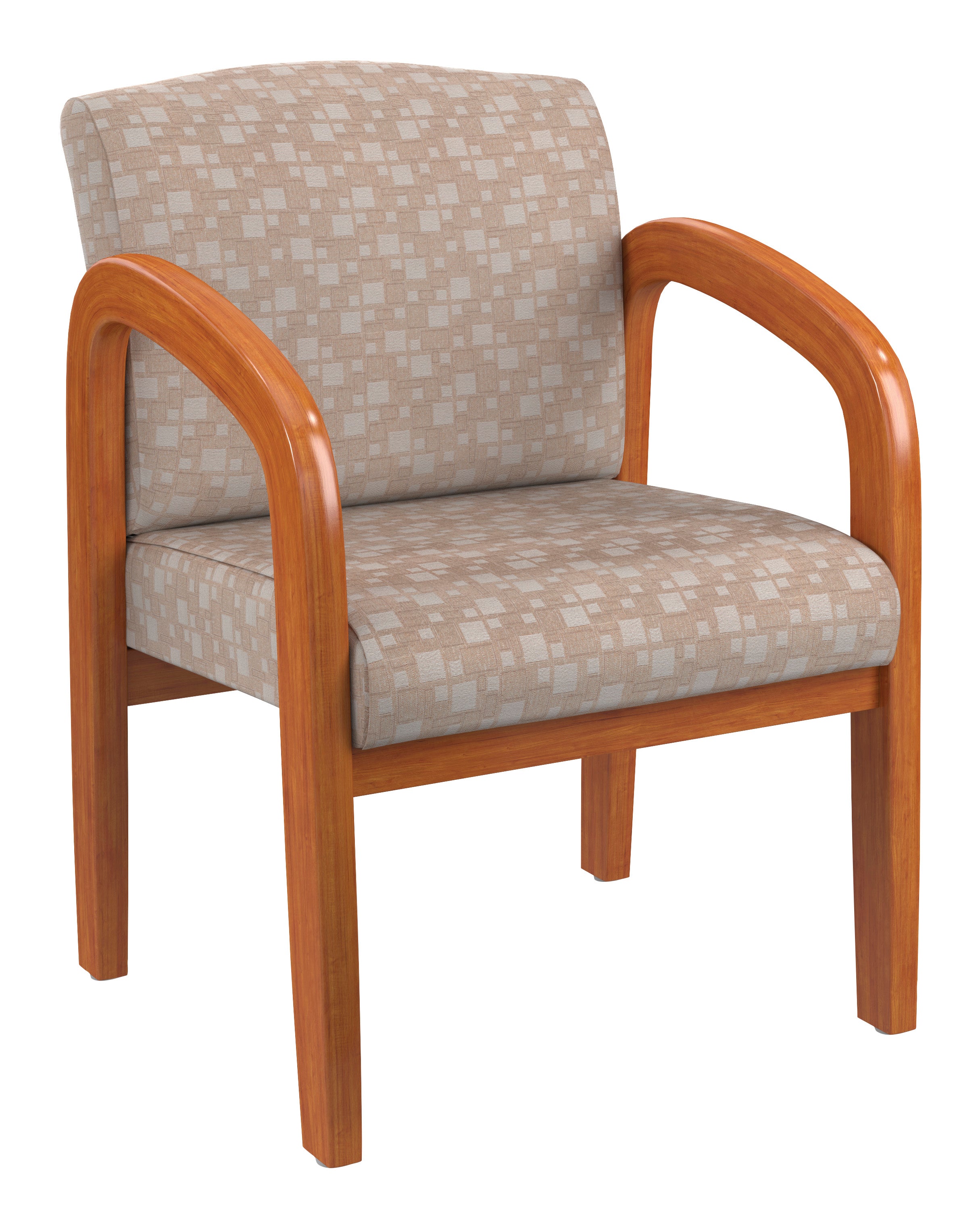 Medium Oak Finish Wood Visitor Chair 2